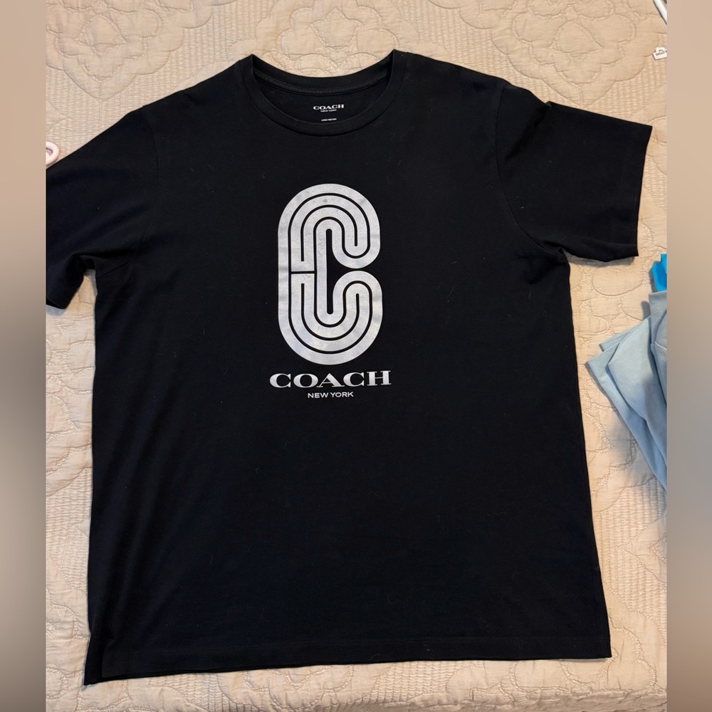 Men’s Coach Black Tee with Silver Logo